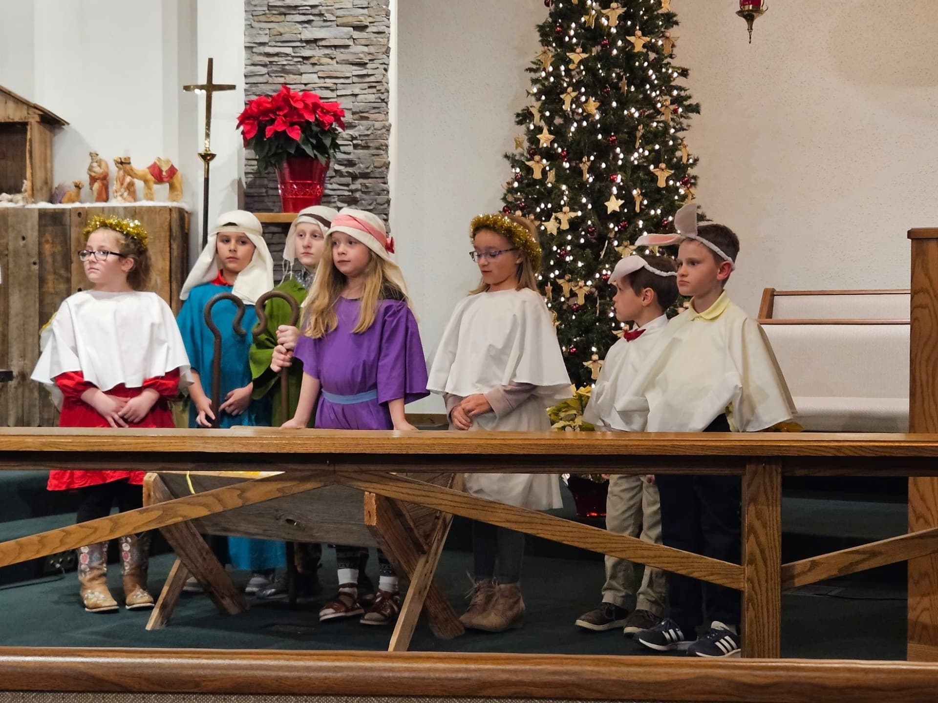 Students performing in the Christmas program