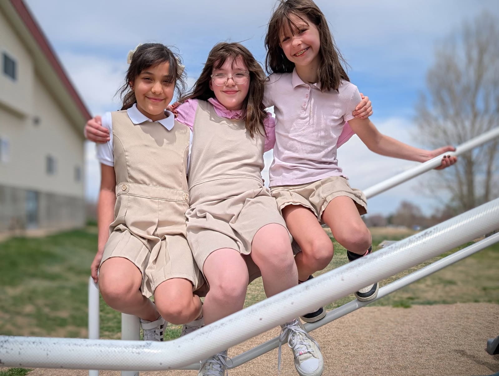 Trinity students together at recess