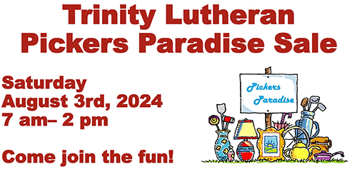 Trinity Lutheran Pickers Paradise Sale flyer