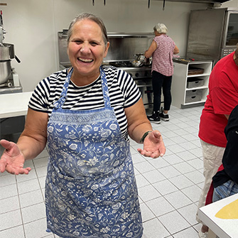 Adults in the school kitchen
